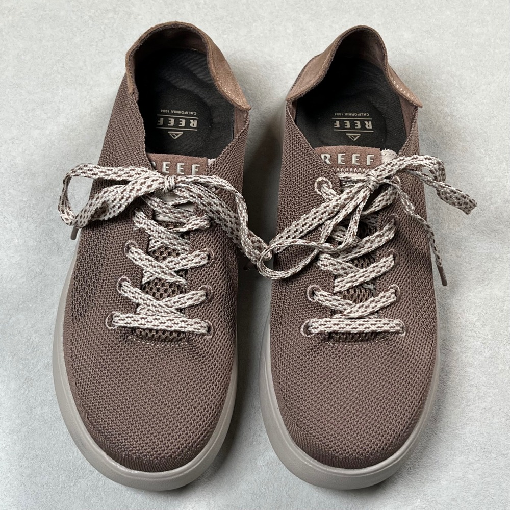 Reef Swellsole Neptune Sneakers Mens 7.5 Brown Knit Lightweight Casual Shoes - Picture 2 of 9
